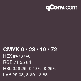 Color code: CMYK 0 / 23 / 10 / 72 | qconv.com
