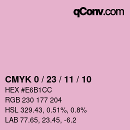 Color code: CMYK 0 / 23 / 11 / 10 | qconv.com