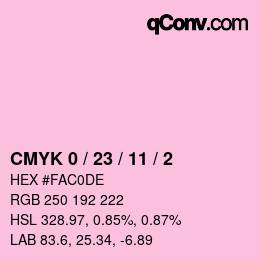颜色代码: CMYK 0 / 23 / 11 / 2 | qconv.com
