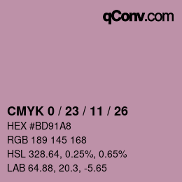 Color code: CMYK 0 / 23 / 11 / 26 | qconv.com