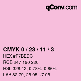 颜色代码: CMYK 0 / 23 / 11 / 3 | qconv.com