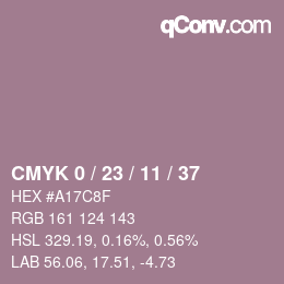 Color code: CMYK 0 / 23 / 11 / 37 | qconv.com