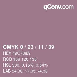 Color code: CMYK 0 / 23 / 11 / 39 | qconv.com