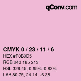 Color code: CMYK 0 / 23 / 11 / 6 | qconv.com
