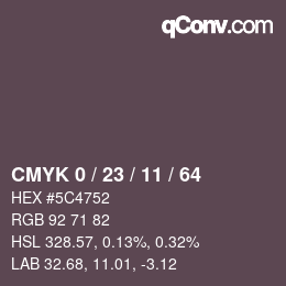 Color code: CMYK 0 / 23 / 11 / 64 | qconv.com