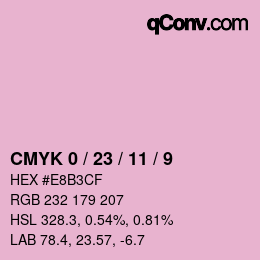 颜色代码: CMYK 0 / 23 / 11 / 9 | qconv.com