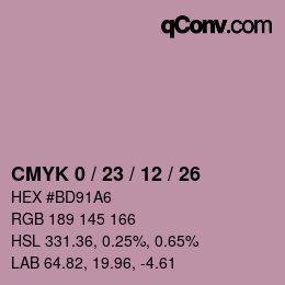 Color code: CMYK 0 / 23 / 12 / 26 | qconv.com