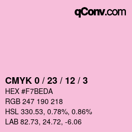 カラーコード: CMYK 0 / 23 / 12 / 3 | qconv.com