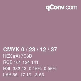 Color code: CMYK 0 / 23 / 12 / 37 | qconv.com