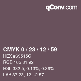 カラーコード: CMYK 0 / 23 / 12 / 59 | qconv.com