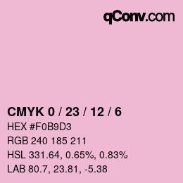 カラーコード: CMYK 0 / 23 / 12 / 6 | qconv.com