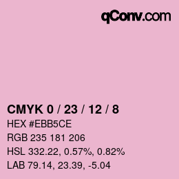 カラーコード: CMYK 0 / 23 / 12 / 8 | qconv.com