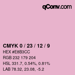 カラーコード: CMYK 0 / 23 / 12 / 9 | qconv.com