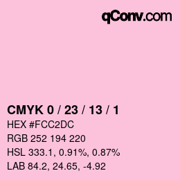 カラーコード: CMYK 0 / 23 / 13 / 1 | qconv.com
