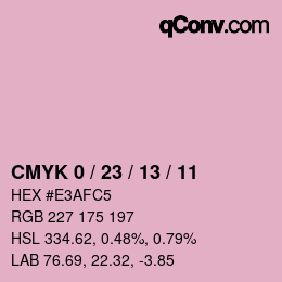 Color code: CMYK 0 / 23 / 13 / 11 | qconv.com