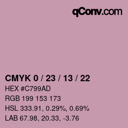 颜色代码: CMYK 0 / 23 / 13 / 22 | qconv.com