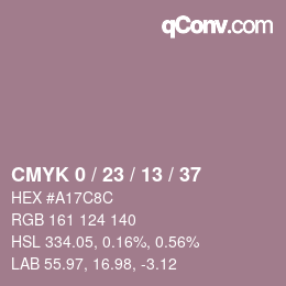 Color code: CMYK 0 / 23 / 13 / 37 | qconv.com