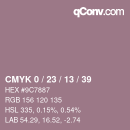 カラーコード: CMYK 0 / 23 / 13 / 39 | qconv.com