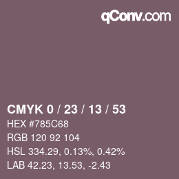 Color code: CMYK 0 / 23 / 13 / 53 | qconv.com