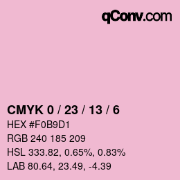 Color code: CMYK 0 / 23 / 13 / 6 | qconv.com