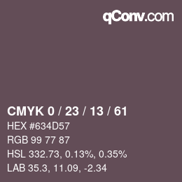 Color code: CMYK 0 / 23 / 13 / 61 | qconv.com