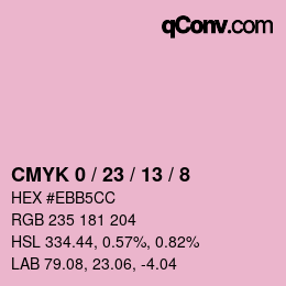 カラーコード: CMYK 0 / 23 / 13 / 8 | qconv.com
