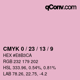カラーコード: CMYK 0 / 23 / 13 / 9 | qconv.com