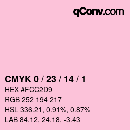カラーコード: CMYK 0 / 23 / 14 / 1 | qconv.com