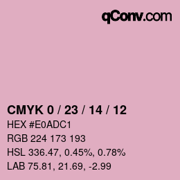 颜色代码: CMYK 0 / 23 / 14 / 12 | qconv.com