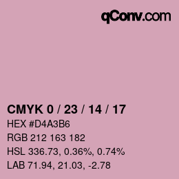 Color code: CMYK 0 / 23 / 14 / 17 | qconv.com