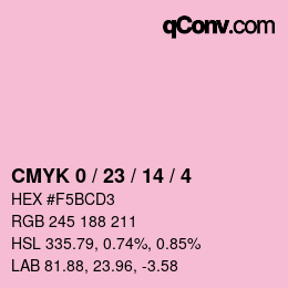 Color code: CMYK 0 / 23 / 14 / 4 | qconv.com