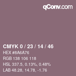 Color code: CMYK 0 / 23 / 14 / 46 | qconv.com