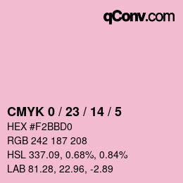 Color code: CMYK 0 / 23 / 14 / 5 | qconv.com