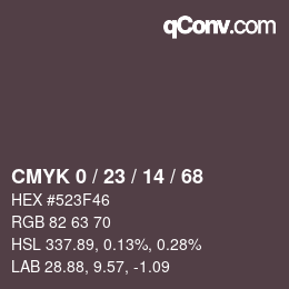 颜色代码: CMYK 0 / 23 / 14 / 68 | qconv.com