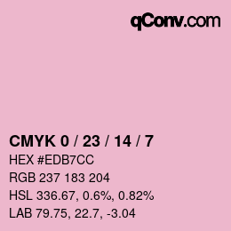 カラーコード: CMYK 0 / 23 / 14 / 7 | qconv.com