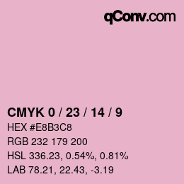 カラーコード: CMYK 0 / 23 / 14 / 9 | qconv.com