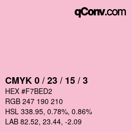 Color code: CMYK 0 / 23 / 15 / 3 | qconv.com