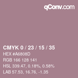 Color code: CMYK 0 / 23 / 15 / 35 | qconv.com