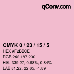 Color code: CMYK 0 / 23 / 15 / 5 | qconv.com