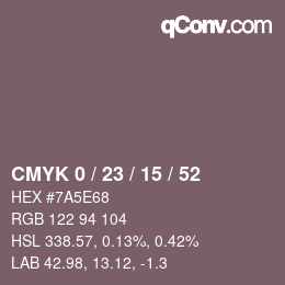 Color code: CMYK 0 / 23 / 15 / 52 | qconv.com
