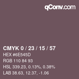 Color code: CMYK 0 / 23 / 15 / 57 | qconv.com