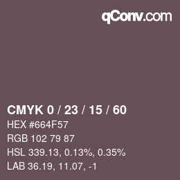 Color code: CMYK 0 / 23 / 15 / 60 | qconv.com