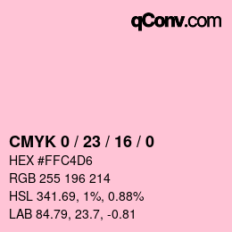 Color code: CMYK 0 / 23 / 16 / 0 | qconv.com