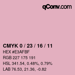 颜色代码: CMYK 0 / 23 / 16 / 11 | qconv.com