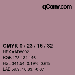 Color code: CMYK 0 / 23 / 16 / 32 | qconv.com