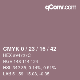 Color code: CMYK 0 / 23 / 16 / 42 | qconv.com
