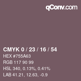 Color code: CMYK 0 / 23 / 16 / 54 | qconv.com