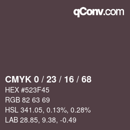 颜色代码: CMYK 0 / 23 / 16 / 68 | qconv.com