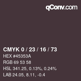 Color code: CMYK 0 / 23 / 16 / 73 | qconv.com