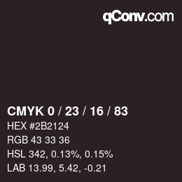 Color code: CMYK 0 / 23 / 16 / 83 | qconv.com